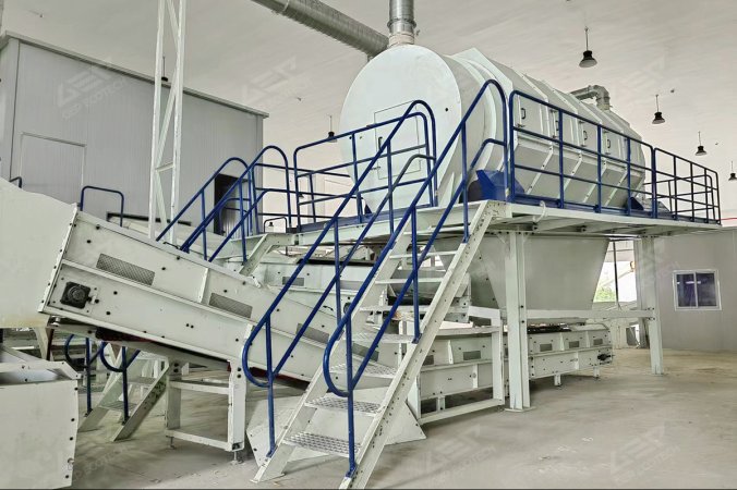 Trommelsieb für ein Projekt zum Recycling von Industrieabfällen in Zhejiang, China